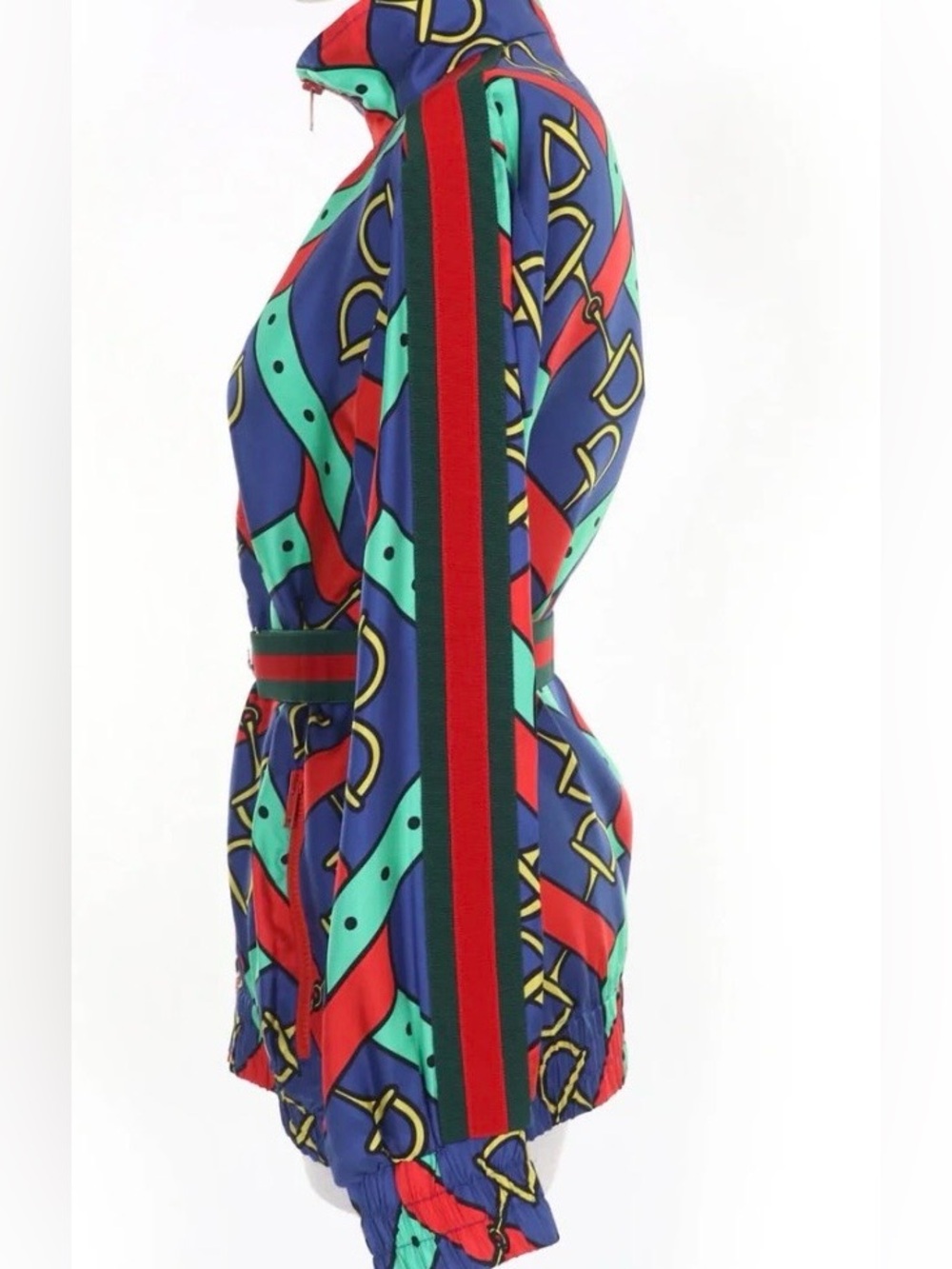 Gucci Horsebit Printed Silk Jacket
